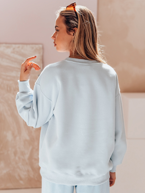 Bluza damska oversize z haftem DOGSWEETY niebieska Dstreet BY1479