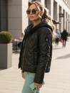 Kurtka damska pikowana z kapturem czarna Dstreet TY5551