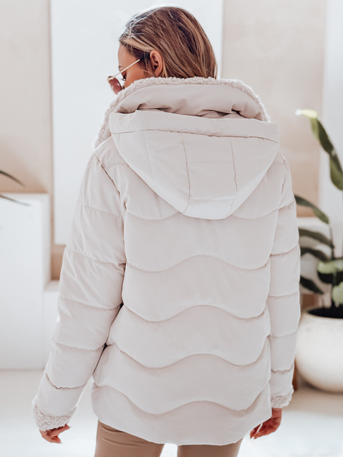 Kurtka damska zimowa WARMMISS pikowana z kapturem biała Dstreet TY4922