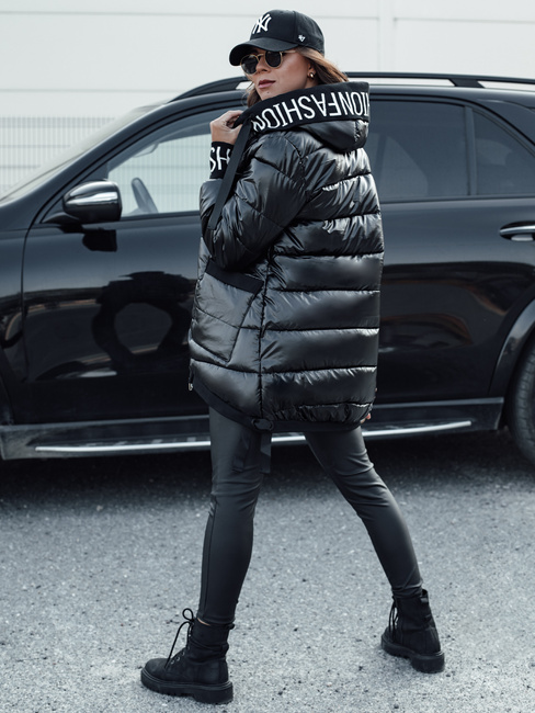 Kurtka przejściowa damska pikowana z kapturem FASHION CHIC czarna Dstreet TY4583