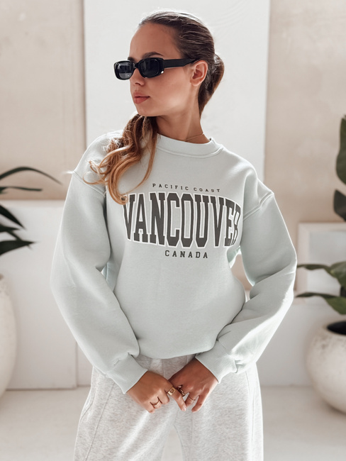 Bluza damska bez kaptura VANCOUVER miętowa Dstreet BY1226