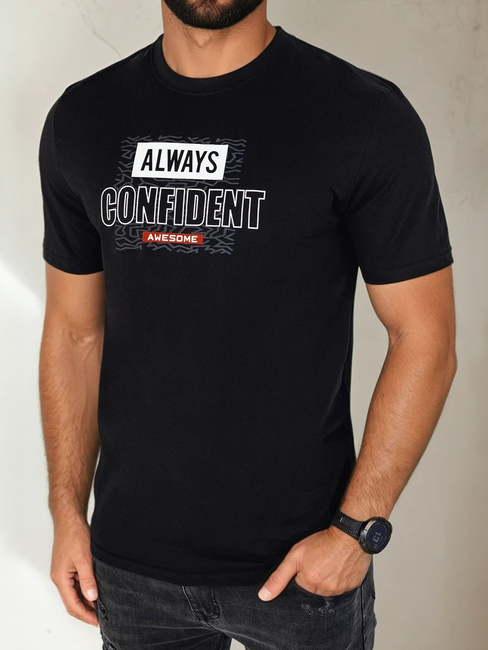 Koszulka męska z nadrukiem czarna Dstreet RX5407