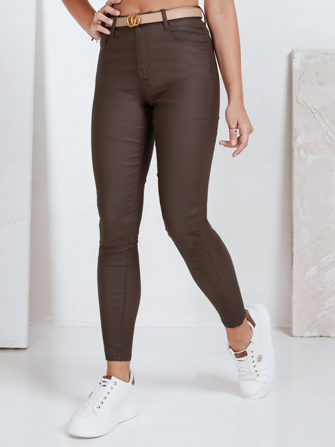 Spodnie damskie woskowane brązowe Dstreet UY2763