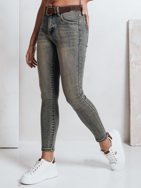 Jeansy damskie skinny z paskiem niebieskie Dstreet UY2810