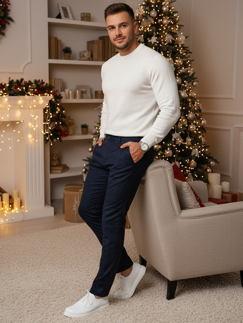 Spodnie męskie chinosy ciemnoniebieskie Dstreet UX4393z