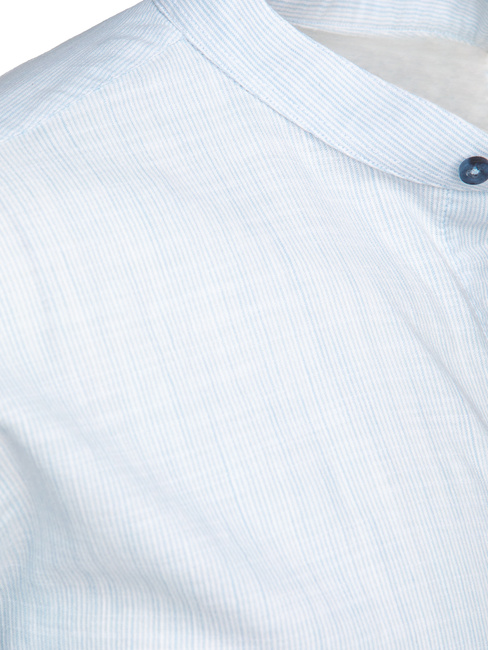 Koszula męska ze stójką z długim rękawem błękitna Dstreet DX2661