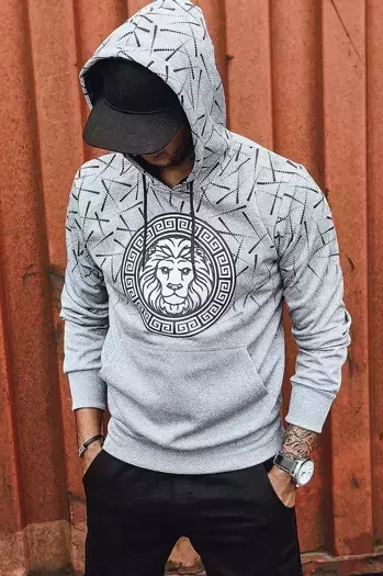 Bluza męska z nadrukiem szara Dstreet BX5314