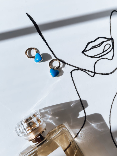 Kolczyki BLUE HEART turkusowe Dstreet JY0009