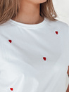 T-shirt damski oversize w serca ROMAFINA biały Dstreet RY2889