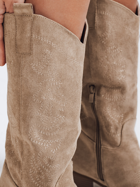 Kowbojki damskie beżowe Dstreet ZY1091