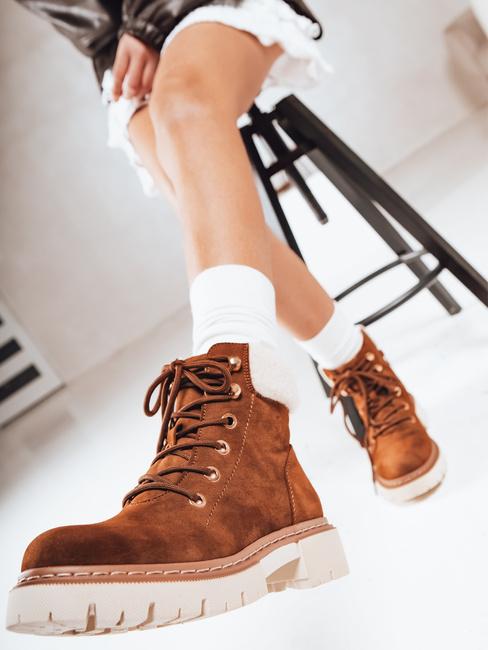 Trapery damskie ocieplane kamelowe Dstreet ZY1290