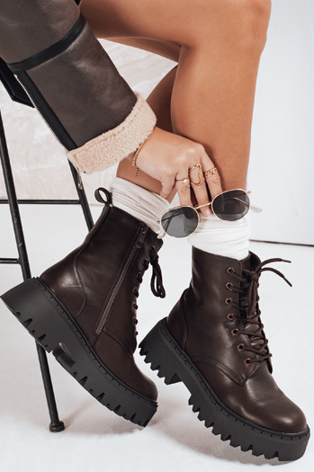 Trapery damskie ocieplane brązowe Dstreet ZY1206