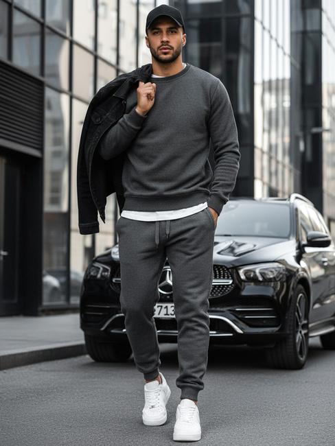 Bluza męska bez kaptura antracytowa BX2405