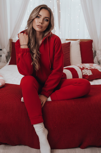 Komplet dresowy damski AMILIA PREMIUM czerwony Dstreet AY1114