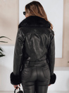 Kurtka skórzana damska z futerkiem czarna Dstreet TY5212