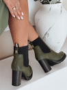 Botki damskie CHICMOVE na obcasie zielone Dstreet ZY1019