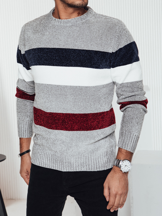 Sweter męski w paski szary Dstreet WX2241