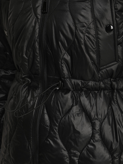 Kurtka damska pikowana z kapturem czarna Dstreet TY5534