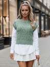 Sweter damski 2w1 z białą koszulą CELESTIA miętowy Dstreet MY2218