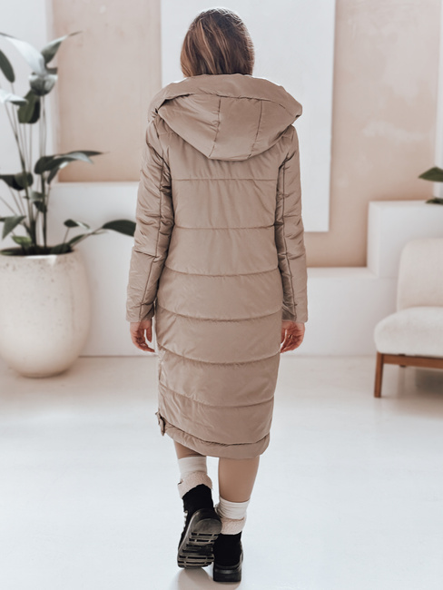 Kurtka damska przejściowa ORVITA pikowana z kapturem beżowa Dstreet TY5026