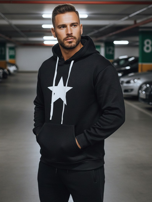 Bluza męska z kapturem czarna Dstreet BX5924