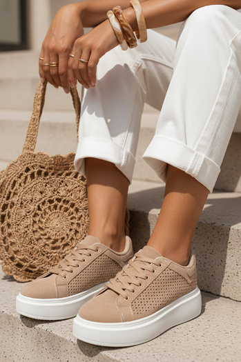 Sneakersy damskie beżowe Dstreet ZY1373