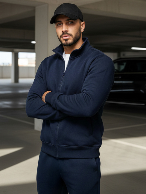 Bluza męska rozpinana bez kaptura granatowa BX4567