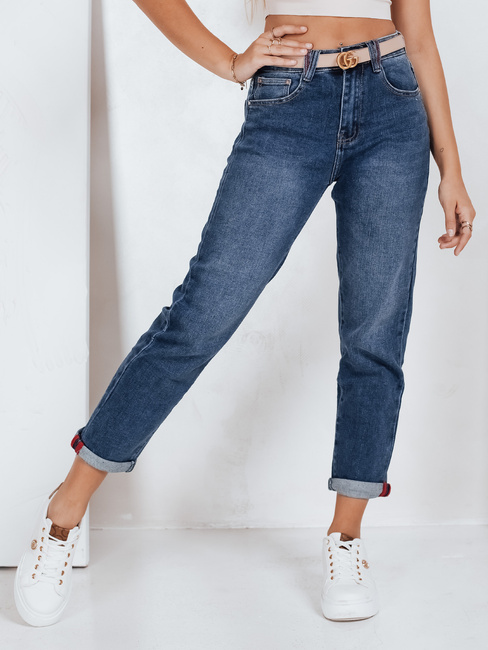 Jeansy damskie mom fit niebieskie Dstreet UY2773