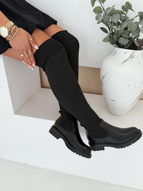 Kozaki damskie za kolano czarne Dstreet ZY1006