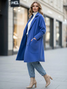 Płaszcz damski alpaka RITA II niebieski Dstreet NY0627