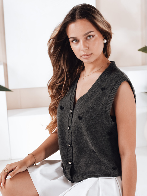 Sweter damski bez rękawów ciemnoszary Dstreet MY2521