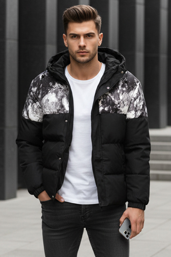 Kurtka męska zimowa z kapturem czarna Dstreet TX5132