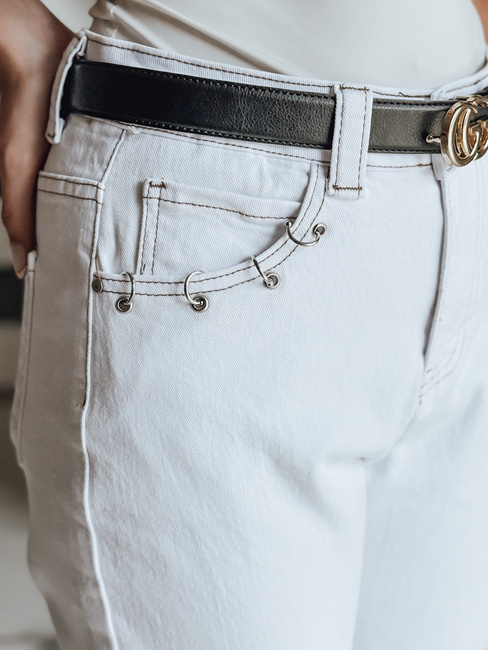 Spodnie damskie jeansowe LIKEMELOO mom fit białe Dstreet UY2432