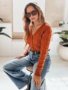 Sweter damski rozpinany RUSTICHE rudy Dstreet MY2423