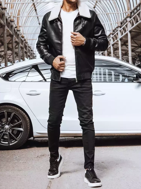 Kurtka męska skórzana czarna Dstreet TX4233