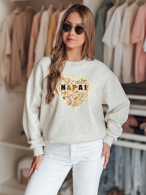 Bluza damska oversize z sercem SERDUCHOVA szara Dstreet BY1440
