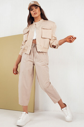 Spodnie damskie BALLOON FANTASY beżowe Dstreet UY1669