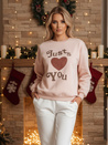 Bluza damska oversize z nadrukiem JUST LOVE YOU różowa Dstreet BY1473z