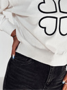 Damski sweter z haftem love CLOVER biały Dstreet MY2337