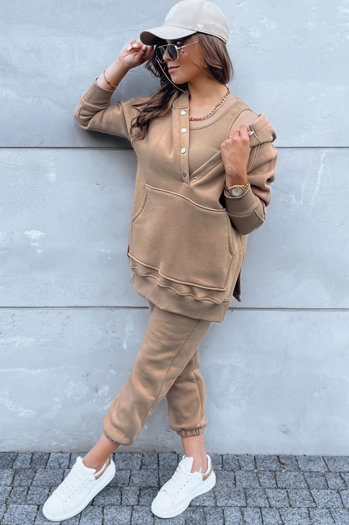 Komplet 3 częściowy damski INDESIT kamelowy Dstreet AY0946