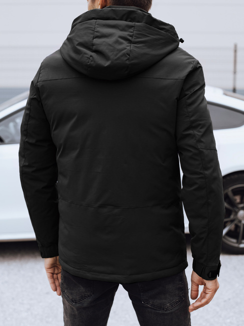 Kurtka męska zimowa z kapturem czarna Dstreet TX4908