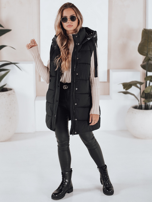 Kamizelka damska pikowana TOLIS czarna Dstreet TY3297