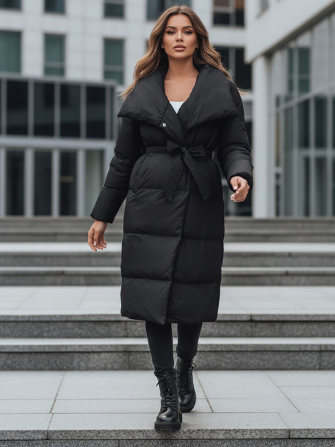 Kurtka pikowana damska płaszcz FAVI czarna Dstreet TY3089