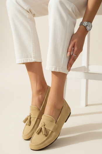 Mokasyny damskie zamszowe żółte Dstreet ZY1339