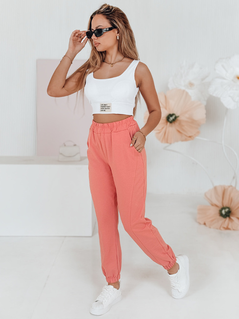 Spodnie damskie dresowe STIVEL brzoskwiniowe Dstreet UY02719