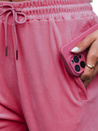 Spodnie damskie dresowe welurowe różowe Dstreet UY3839