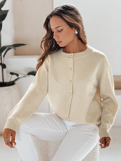 Damski sweter zapinany SELINA ecru Dstreet MY2515