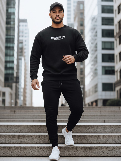 Bluza męska z nadrukiem czarna Dstreet BX5922