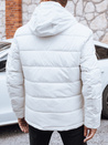 Kurtka męska zimowa pikowana z kapturem biała Dstreet TX5056