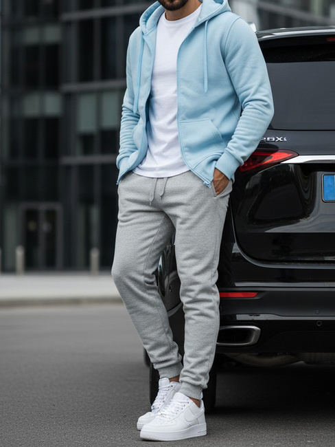 Bluza męska z kapturem błękitna Dstreet BX4246